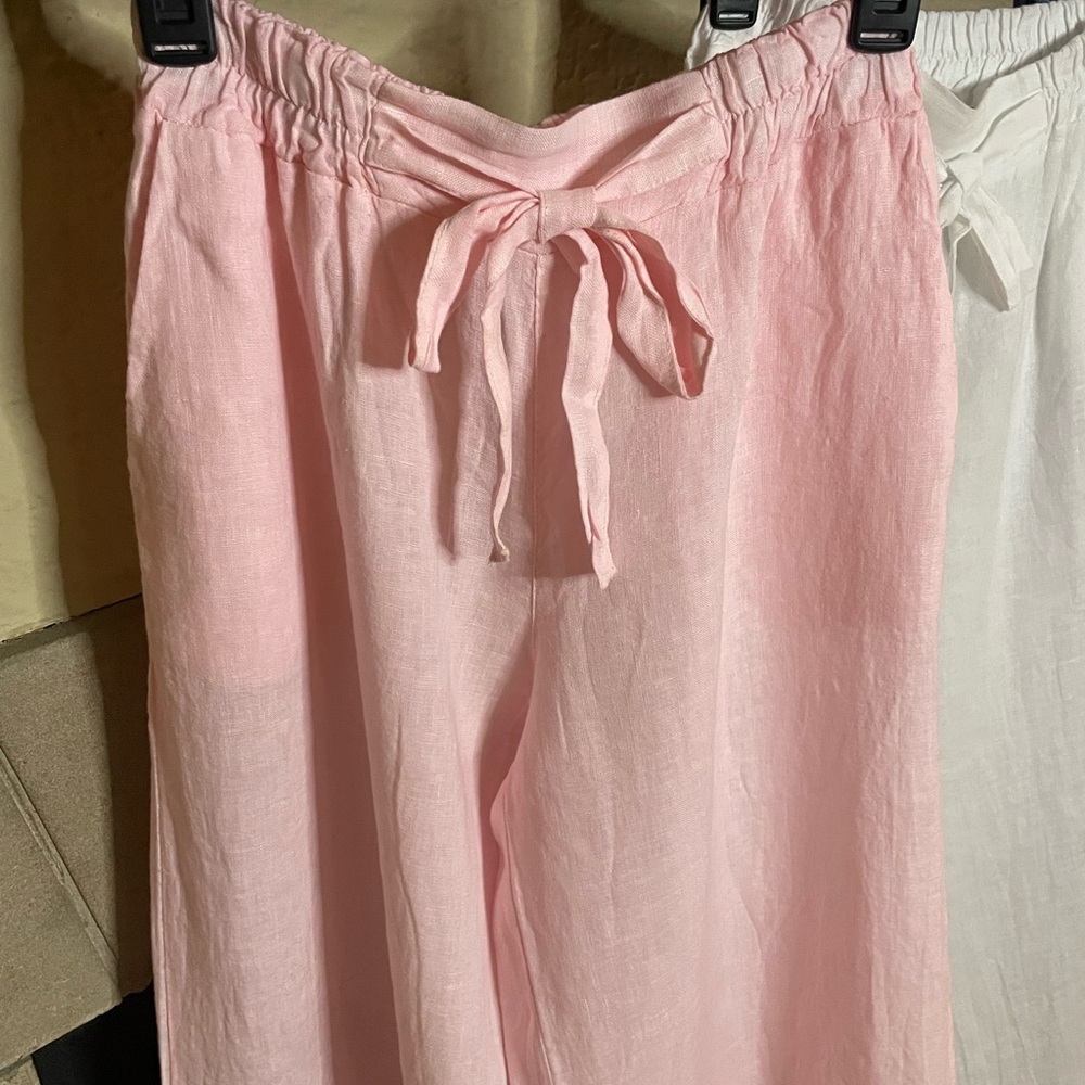 Italian Linen Wide Leg Pant, Blue, Sz.โ Sm/Med Linen & Moore - Picture 7 of 15